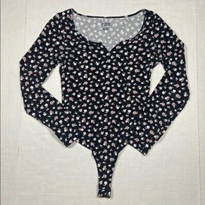 VICTORIA SECRET PINK floral black body suit